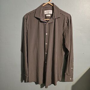 Mizzen Main Leeward Button Shirt Mens Small Trim Fit Red White Blue Plaid